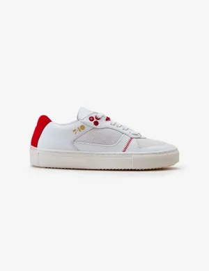 202 White Red Low-Top Sneaker