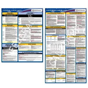 2021 California Labor Law Poster - State, Federal, Osha Compliant. 2 Extra Large All-in