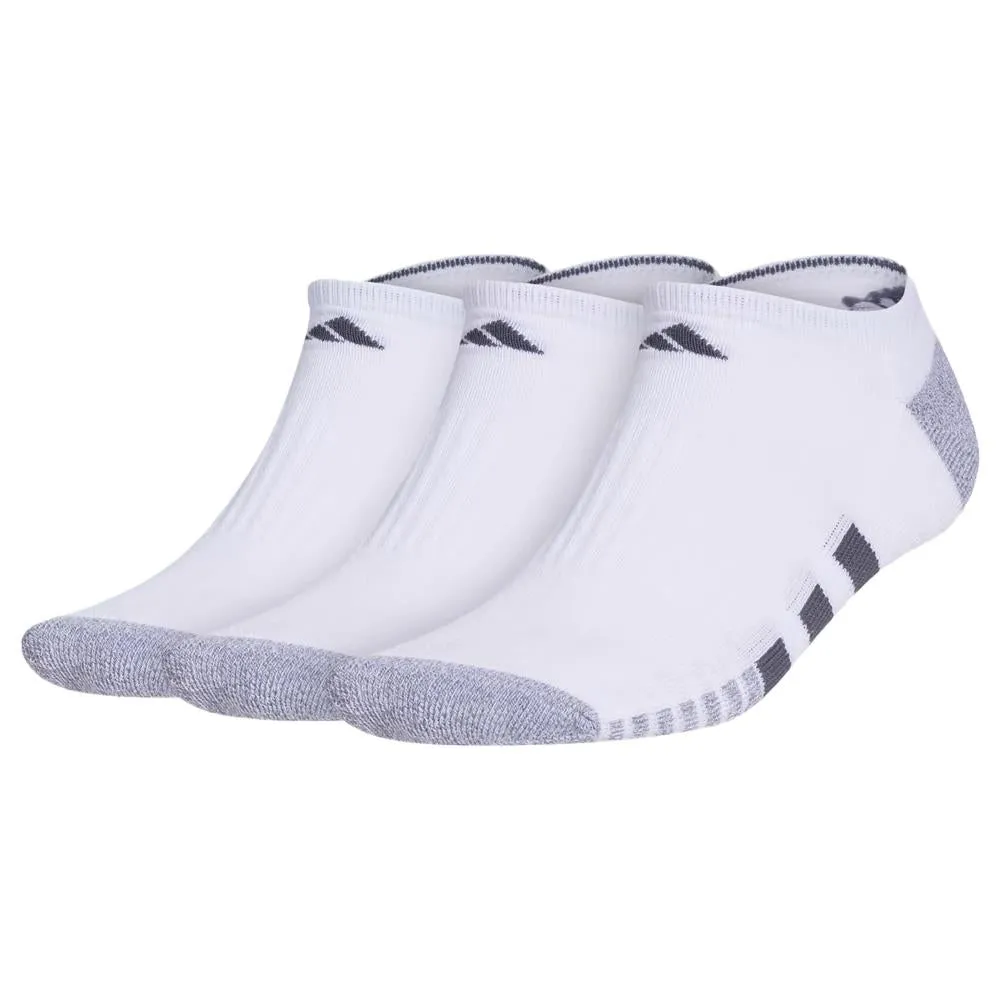 adidas Cushioned 3.0 No-Show 3 Pack Socks - White/Grey