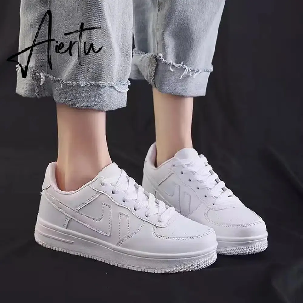 Aiertu Women Sneakers White Pink Tennis Cute Lovely Girl Casual Shoes Female Student Blue Low Top Platform Flats Ladies Vulcanize Shoes