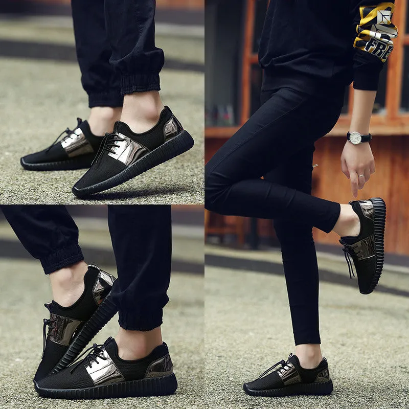 Air Mesh Glossy Lace Up Sneakers