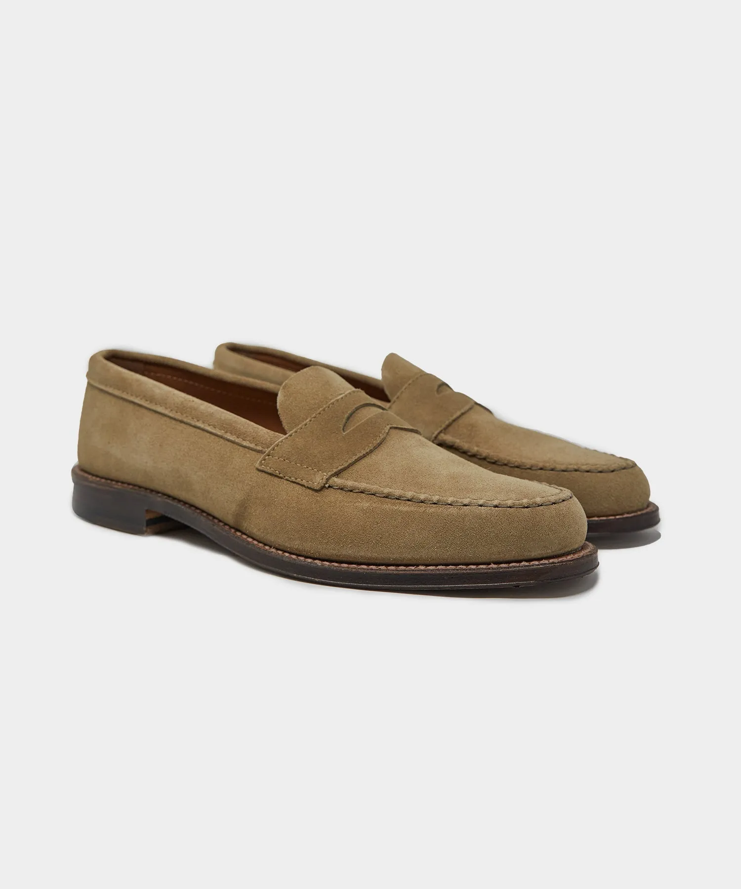 Alden Unlined Leisure Handsewn Loafer In Tan Suede