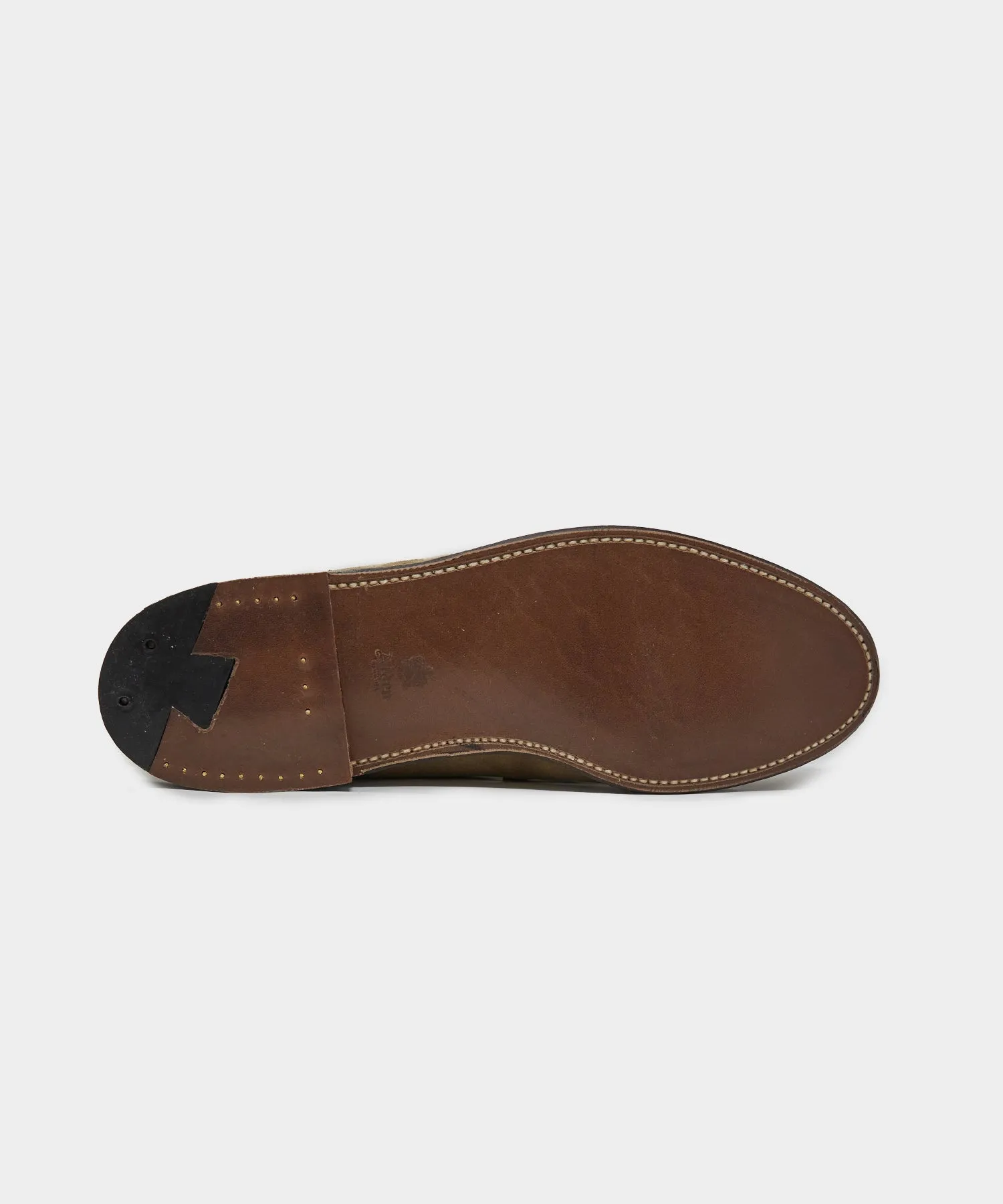 Alden Unlined Leisure Handsewn Loafer In Tan Suede