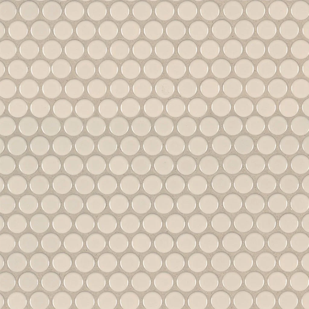 Almond, Penny Round Mosaic - Porcelain Tile