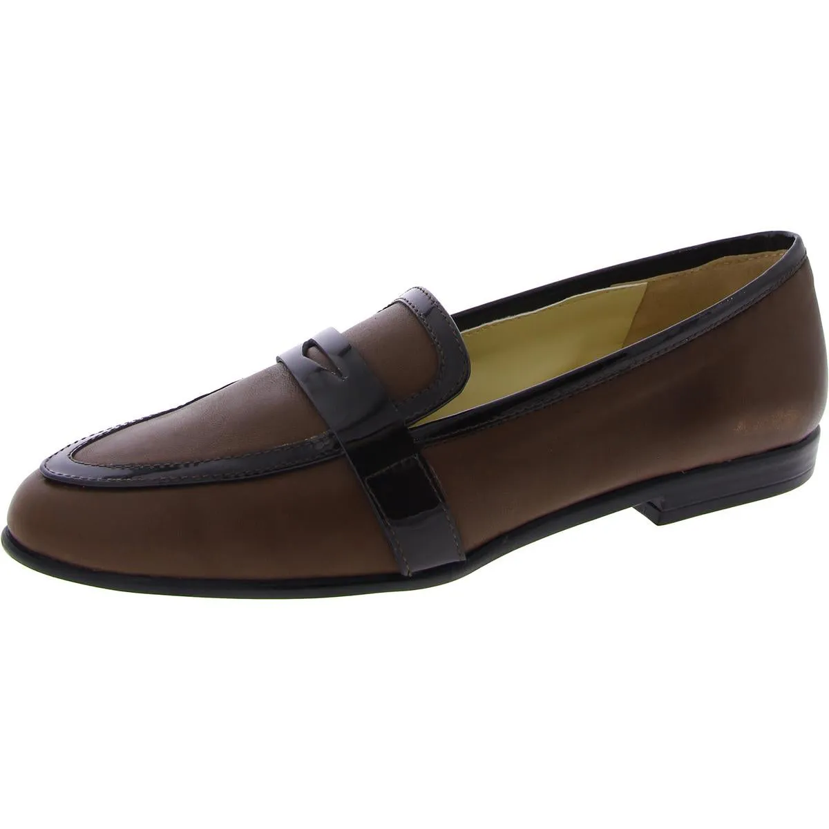 Amalfi by Rangoni Womens Oreste Patent Trim Slip On Penny Loafers