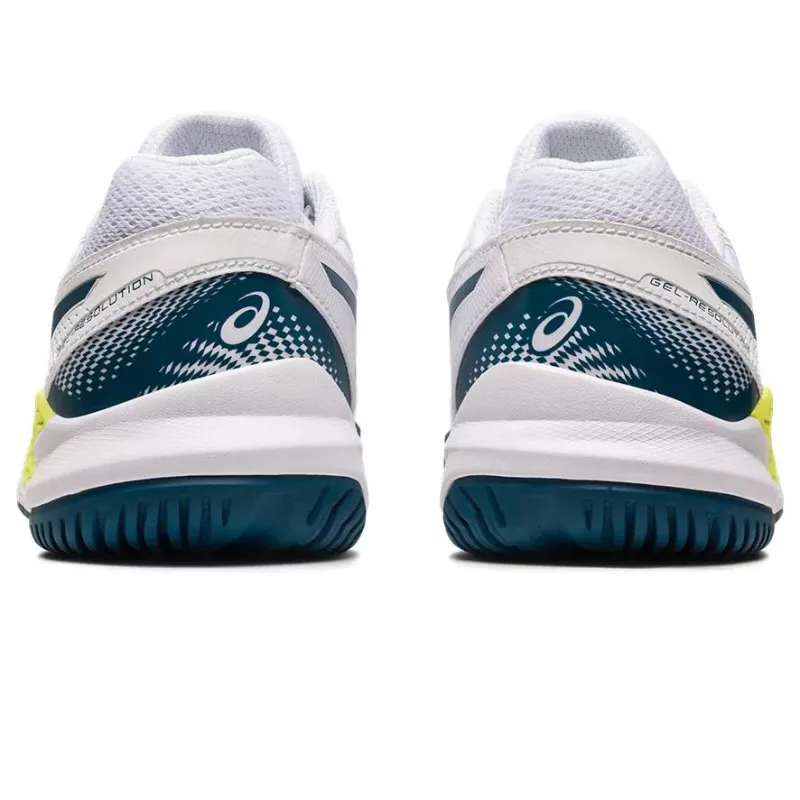 Asics Gel Resolution 9 GS White / Restful Teal  Kids Tennis Shoes