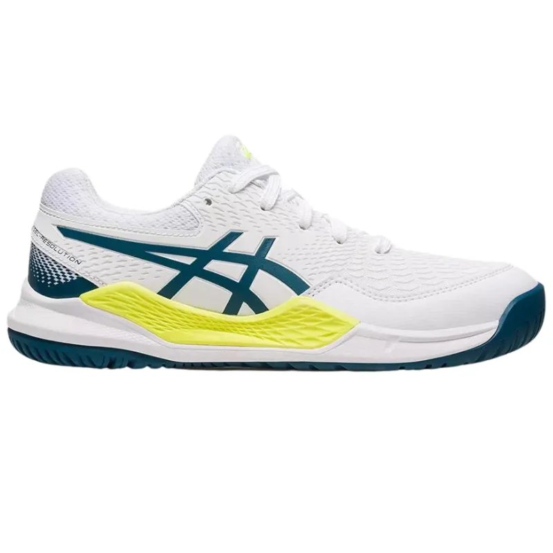 Asics Gel Resolution 9 GS White / Restful Teal  Kids Tennis Shoes