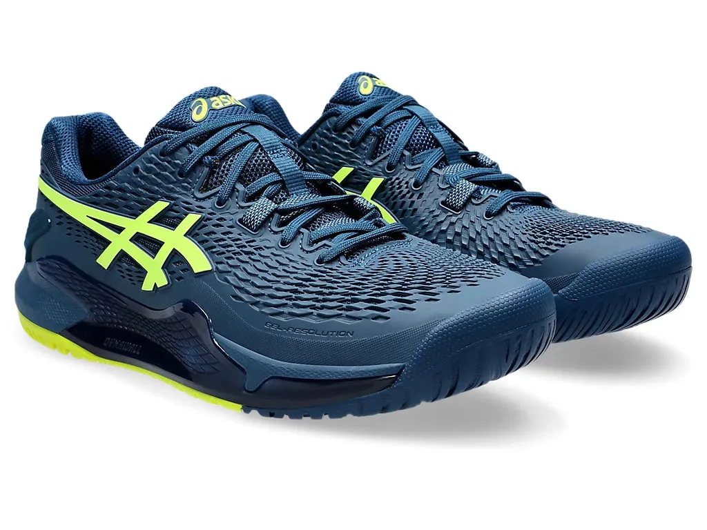 Asics Gel Resolution 9 Tennis Shoe | Mako Blue/Safety Yellow