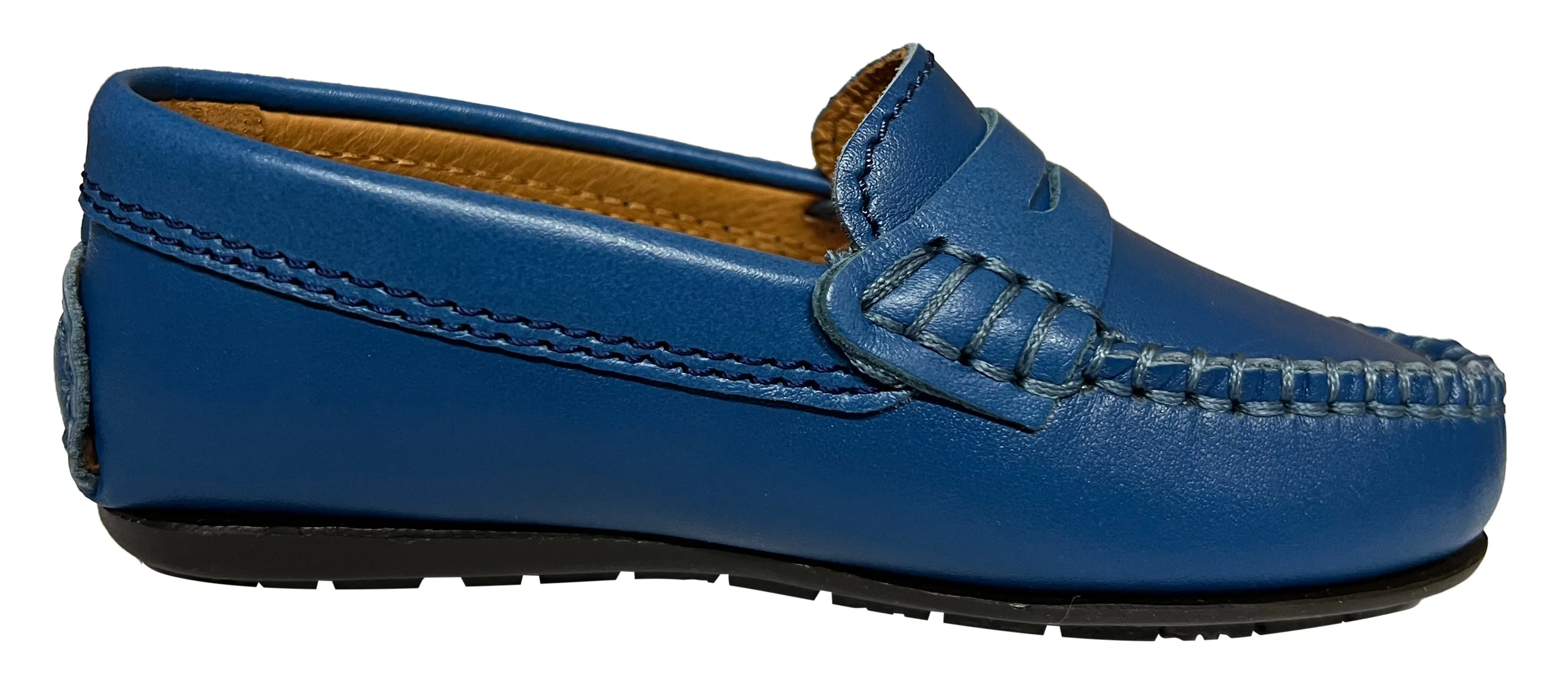 Atlanta Mocassin Boy's & Girl's Originals 032 Penny Loafer - Blue Ocean Smooth