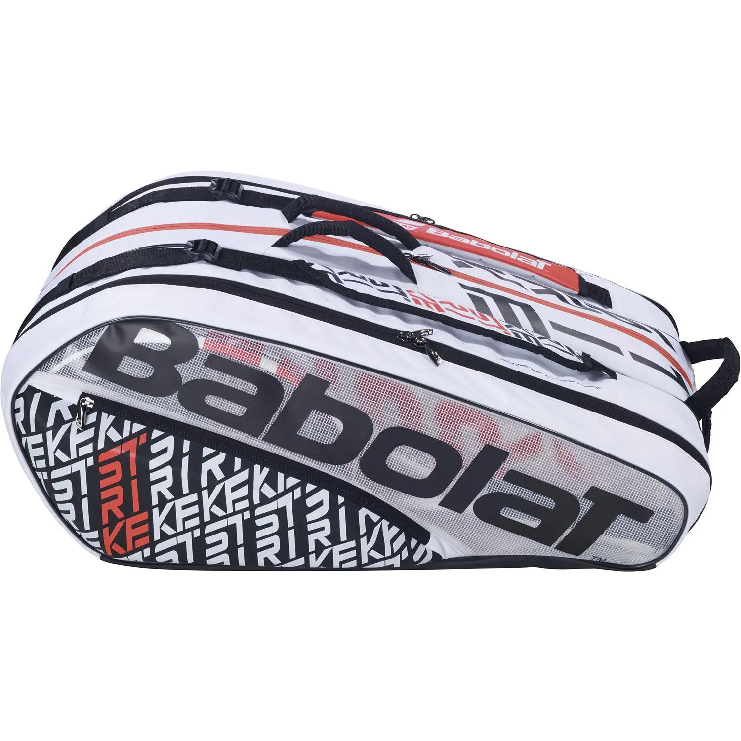 Babolat RH X 12 Pure Strike Tennis Kitbag, White/Red