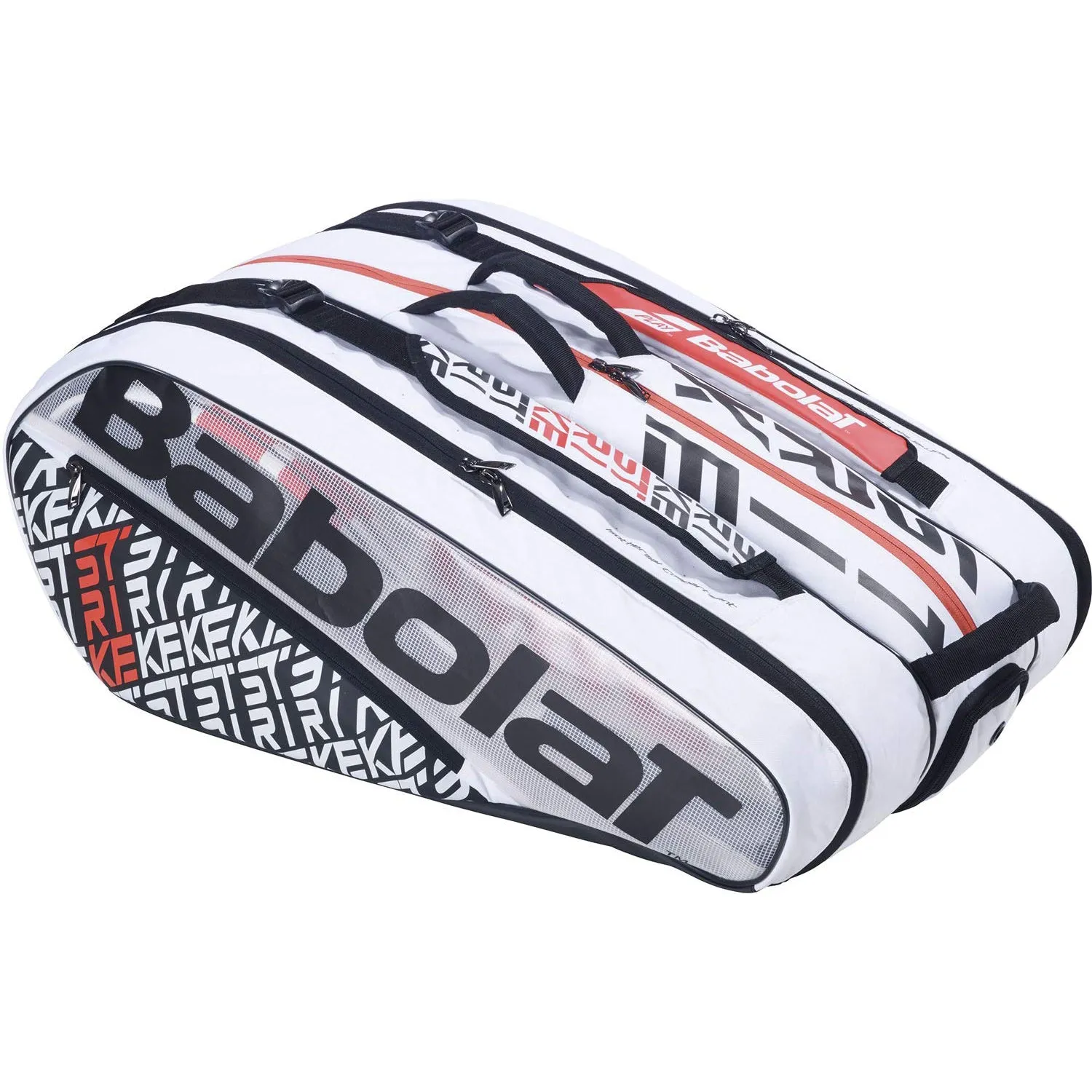 Babolat RH X 12 Pure Strike Tennis Kitbag, White/Red