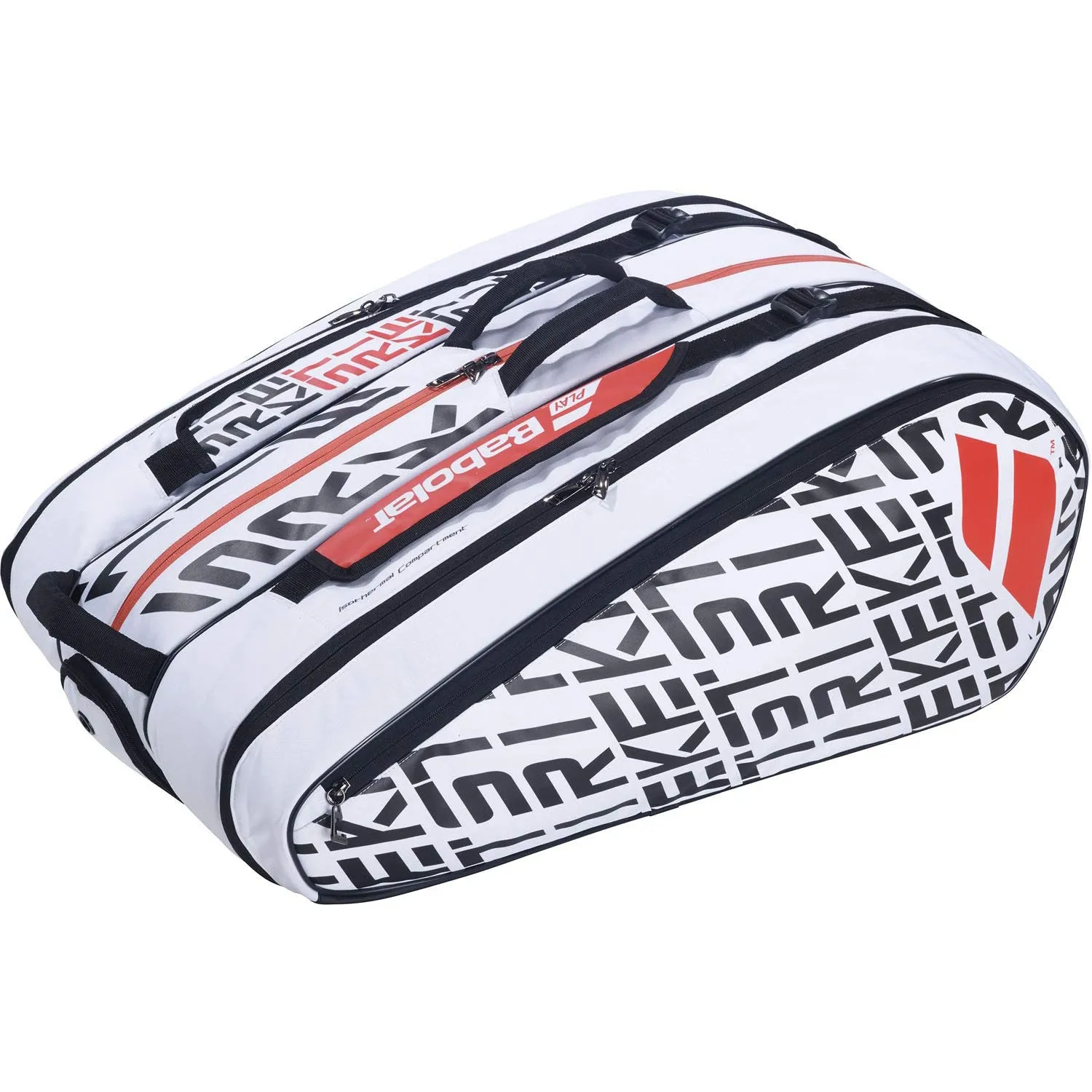 Babolat RH X 12 Pure Strike Tennis Kitbag, White/Red