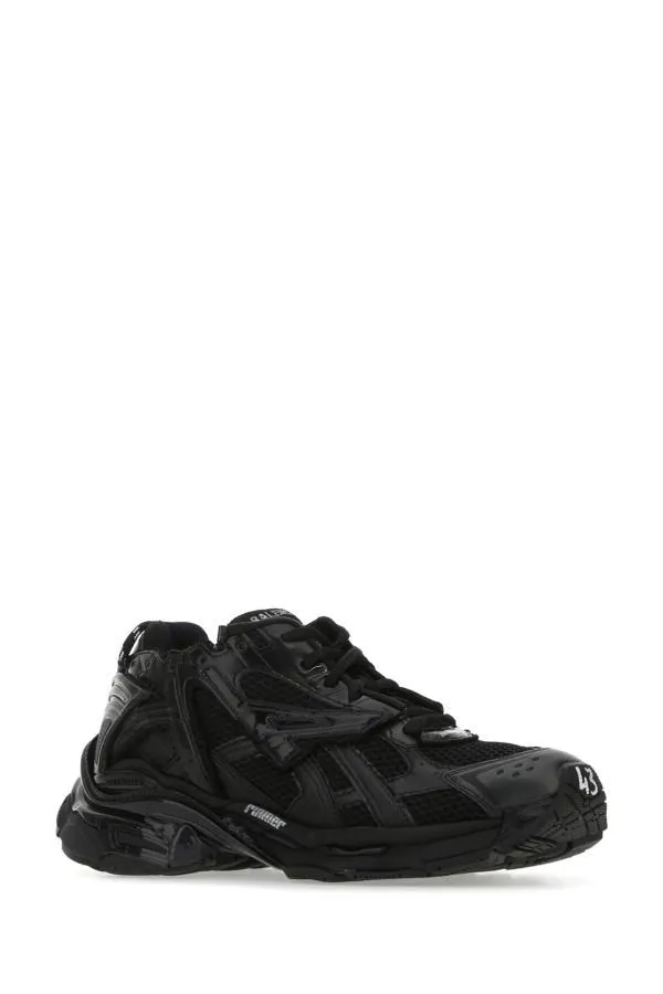 BALENCIAGA | Black mesh and rubber Runner sneakers