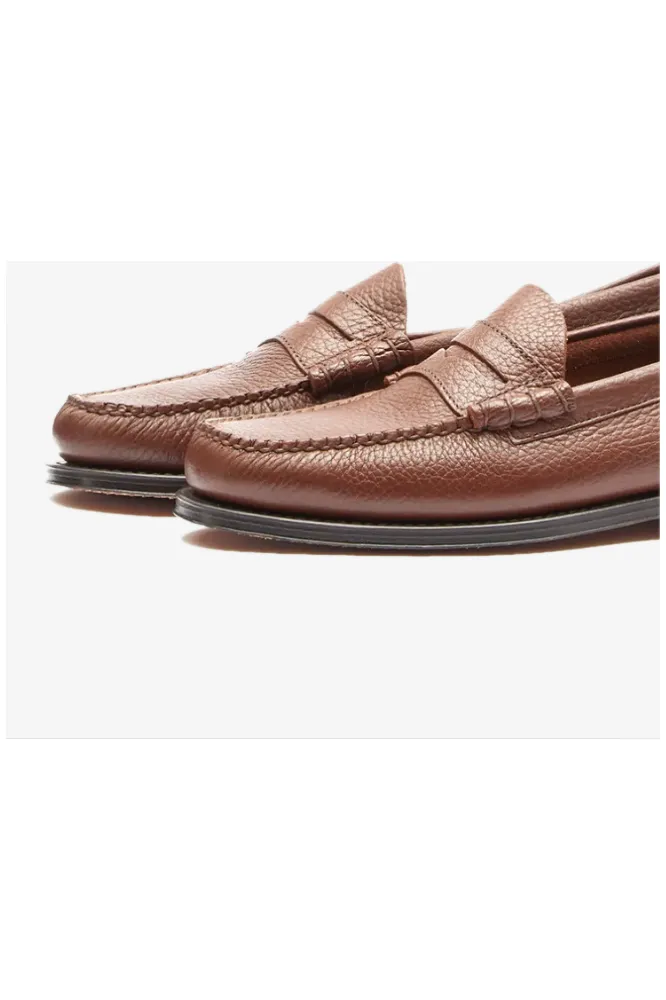 Bass Weejun - Larson Textured Leather Mid Brown - Penny Loafer