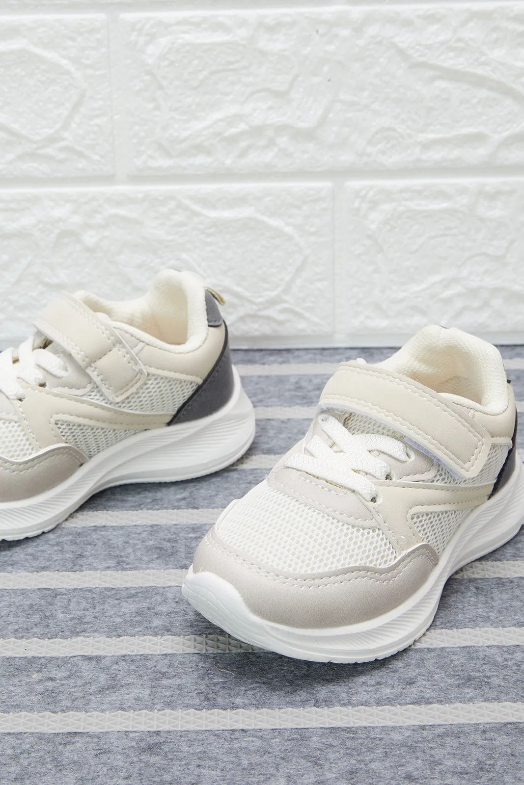 Beige Mesh Trainer