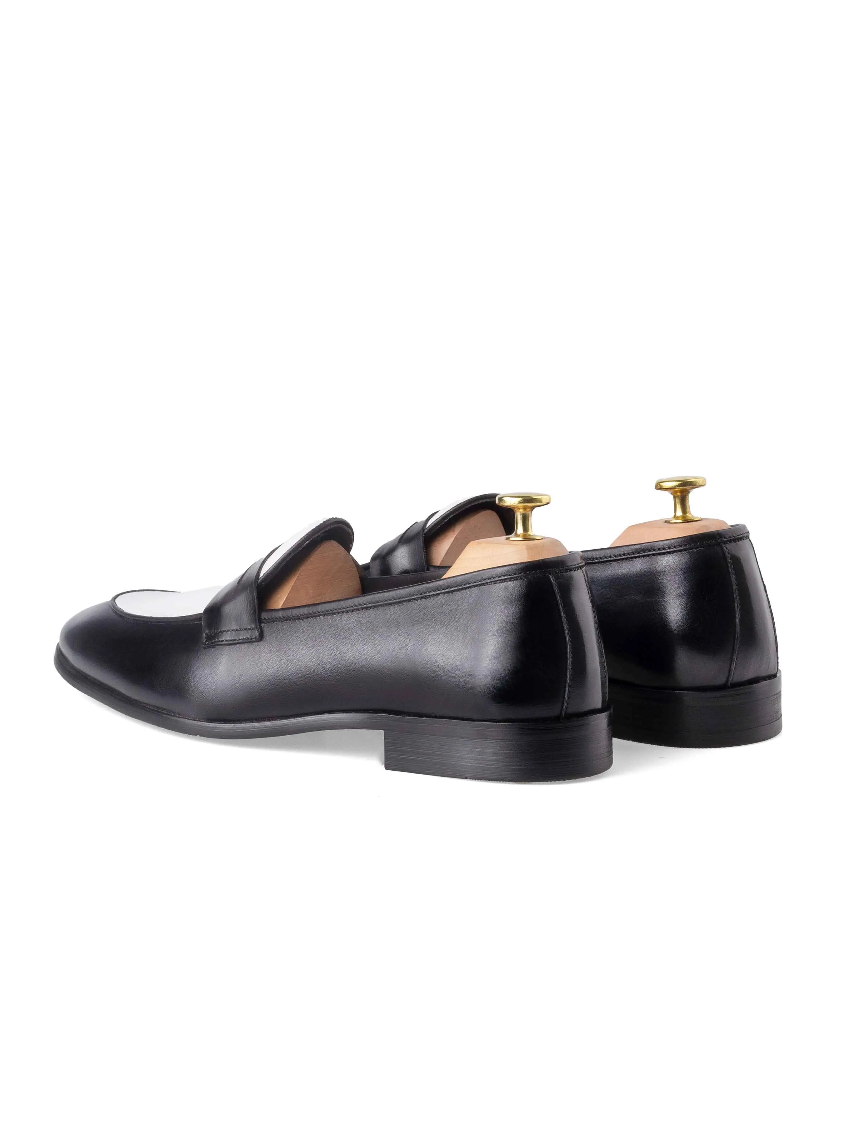 Belgian Loafer Penny Duo - Solid Black & White