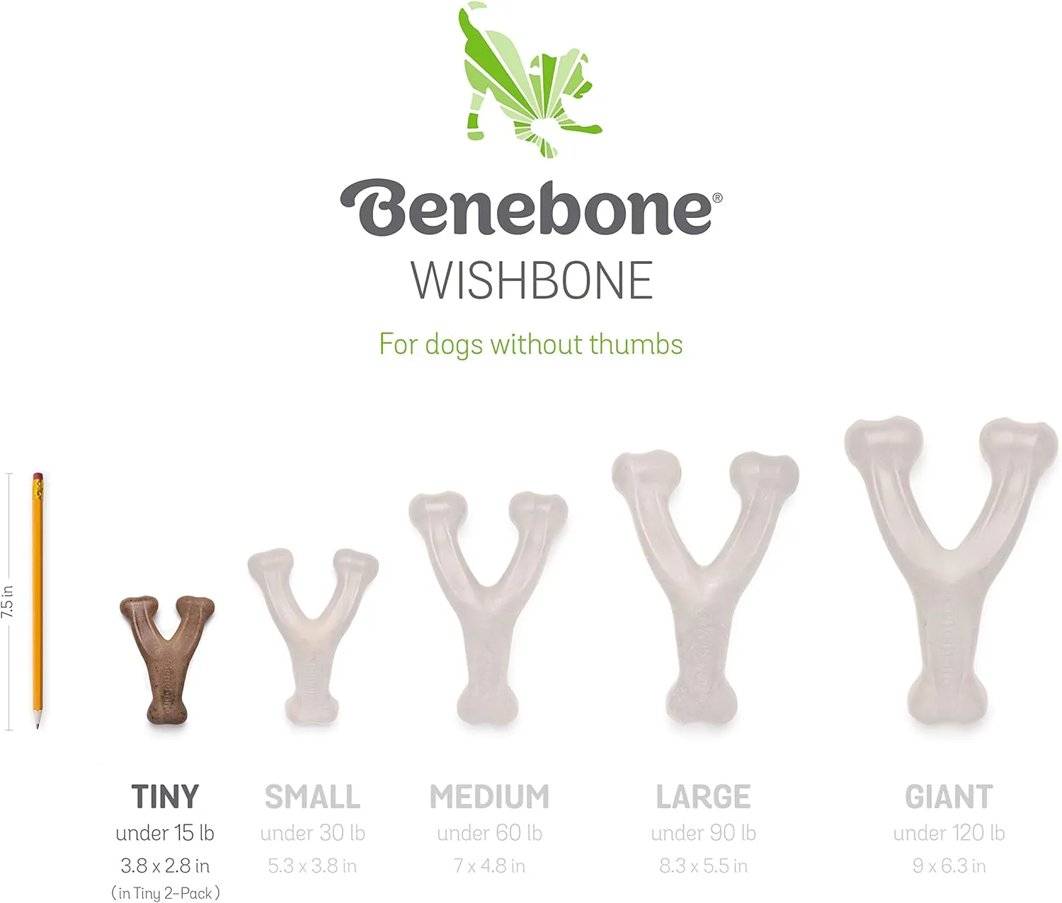 Benebone Puppy 2pack Bacon Wishbone Dental Chew Toy