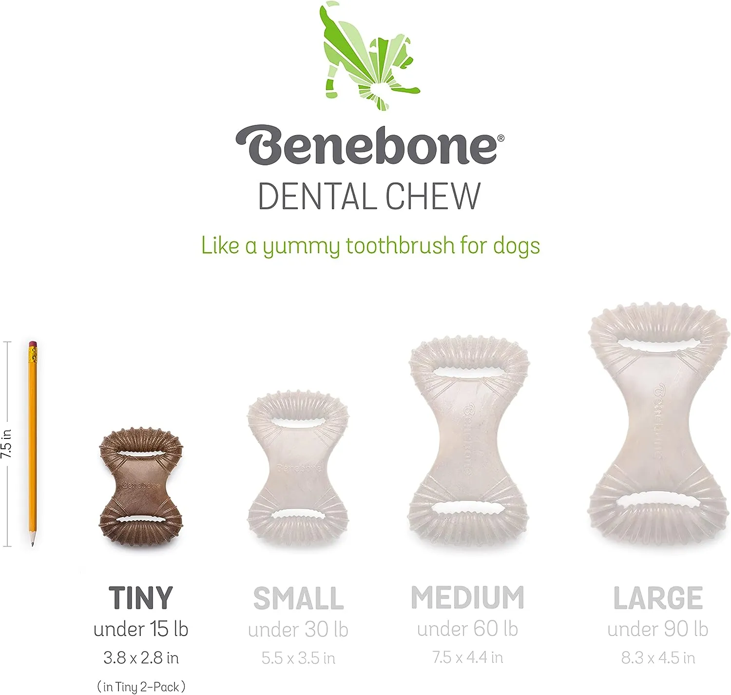 Benebone Puppy 2pack Bacon Wishbone Dental Chew Toy