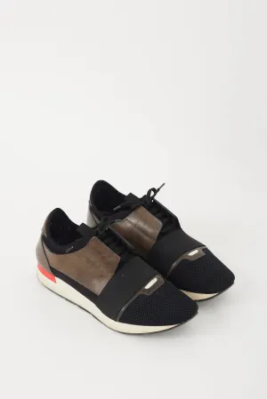 Black & Brown Race Runner Sneaker