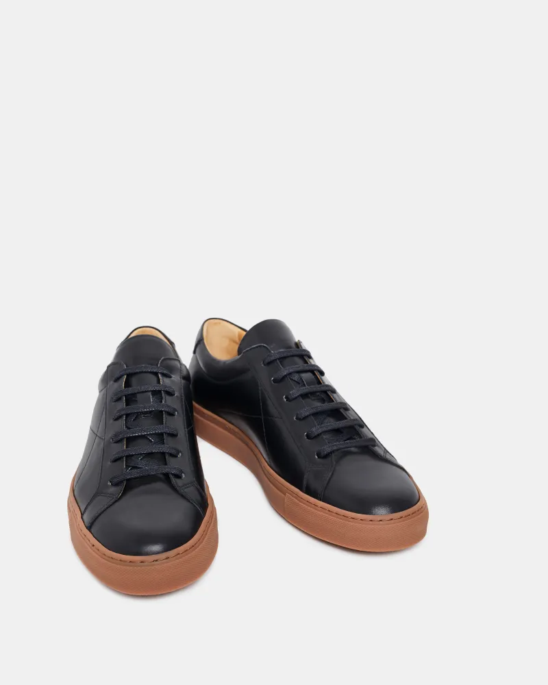 Black Dress Sneaker with Brown Outsole