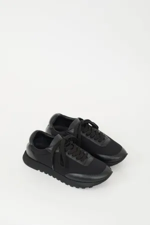 Black Mesh & Leather Owen Runner Sneaker