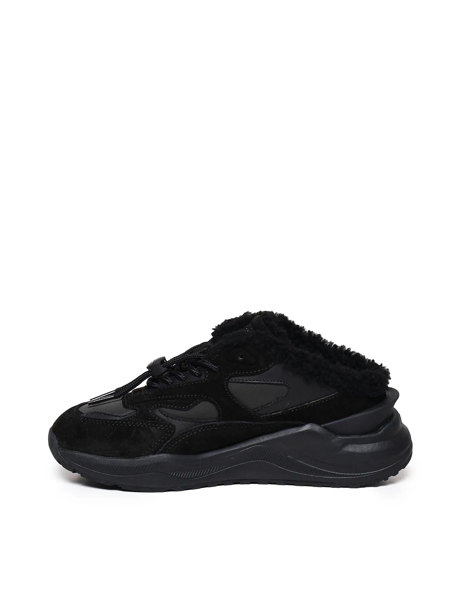 Black Mesh and Suede Sneakers