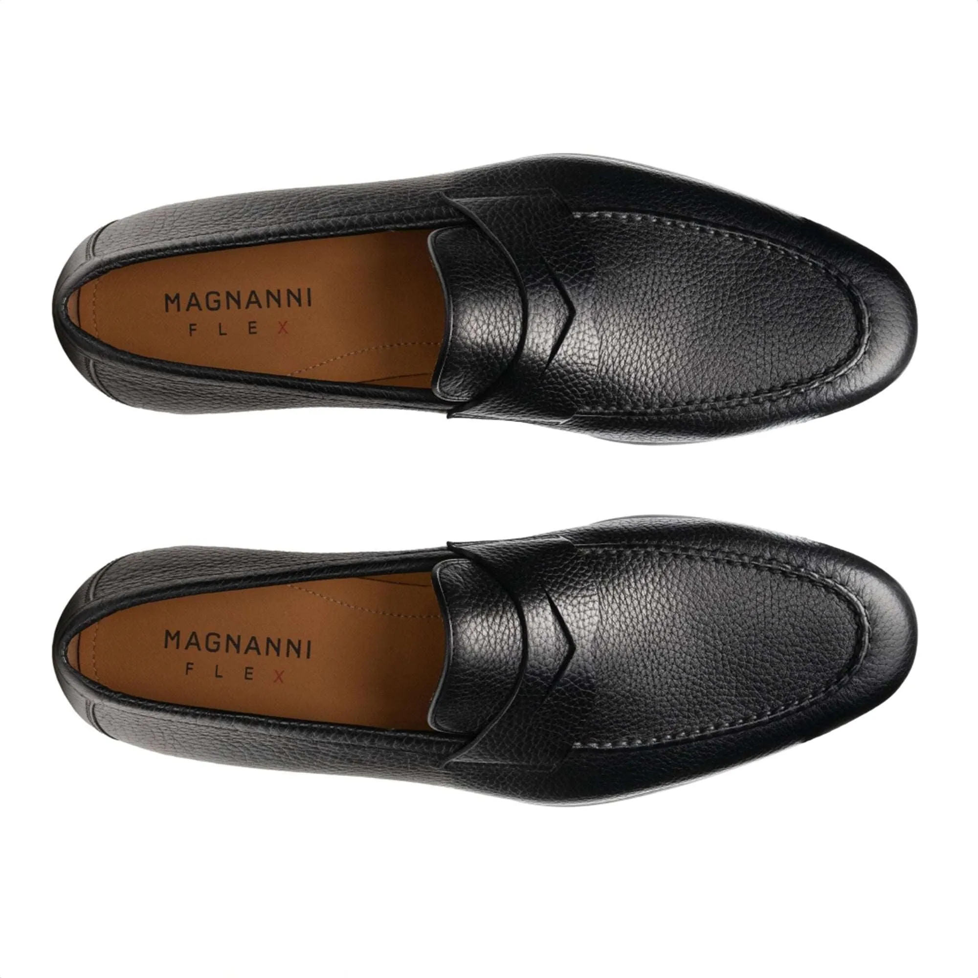 Black Pebbled Leather Diezma II Loafers - Magnanni