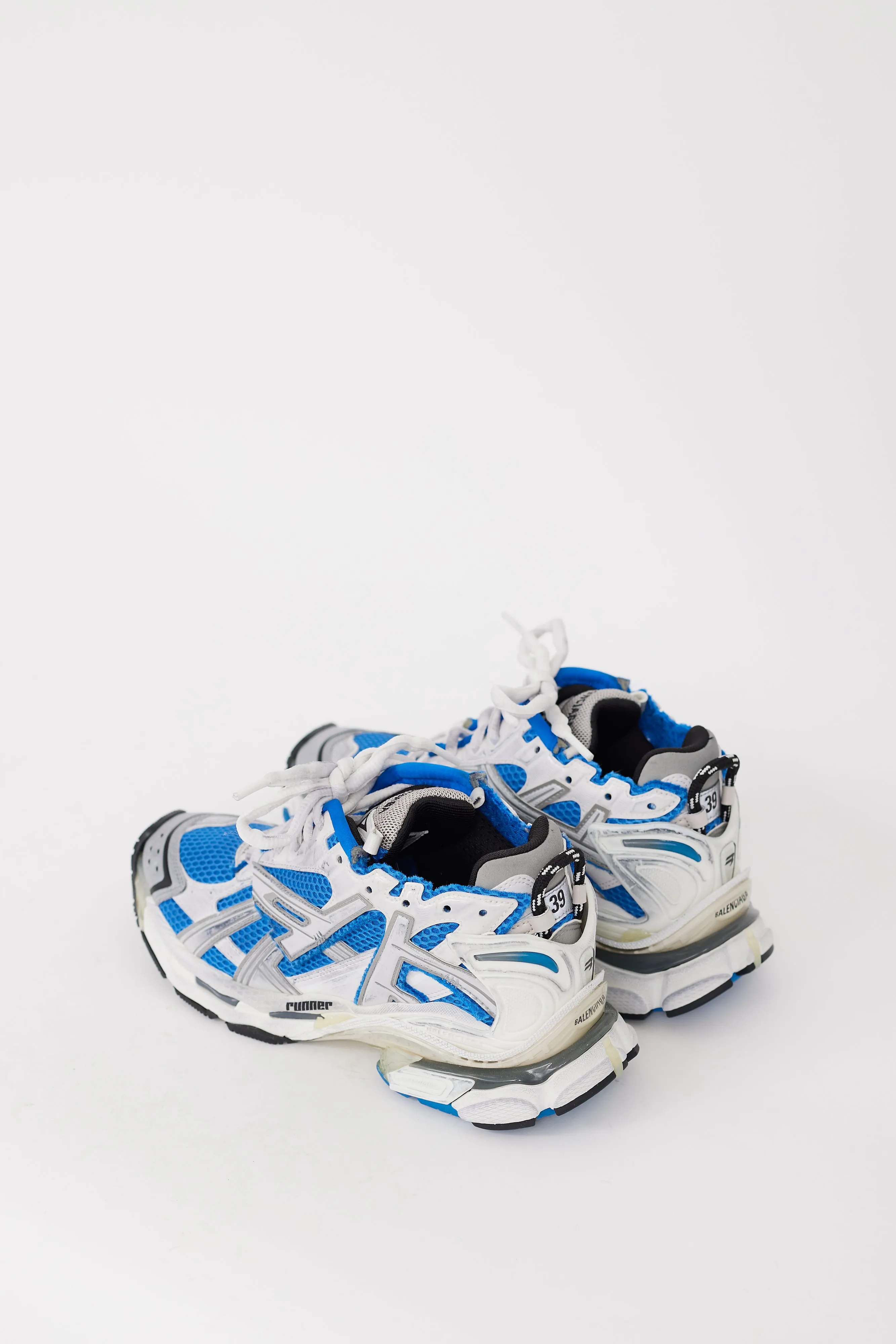 Blue & White Deconstructed Runner Sneaker