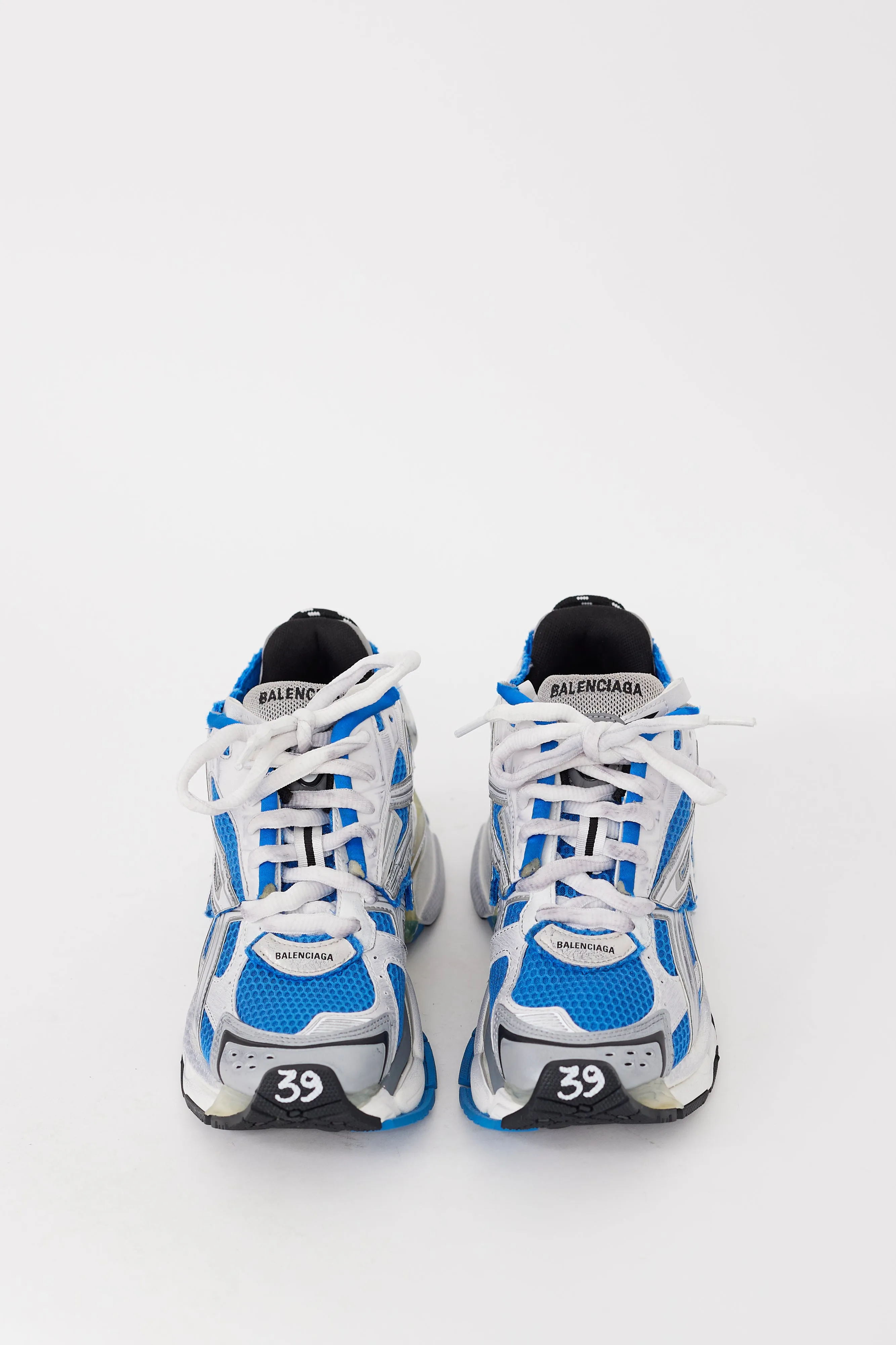 Blue & White Deconstructed Runner Sneaker