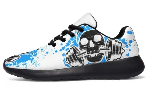 Blue Splat Skull On White