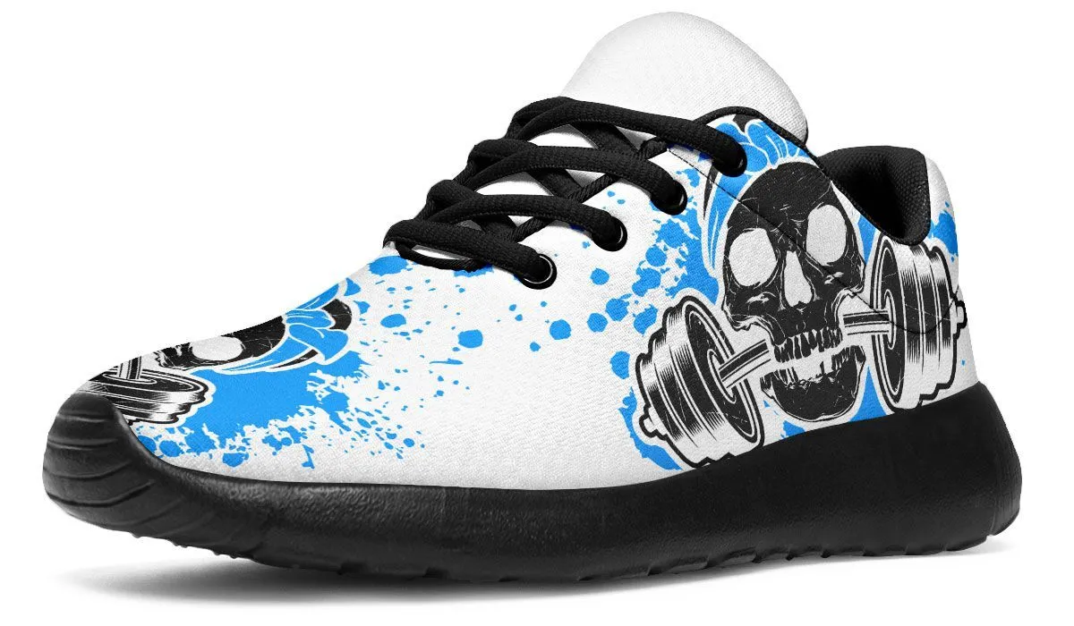 Blue Splat Skull On White