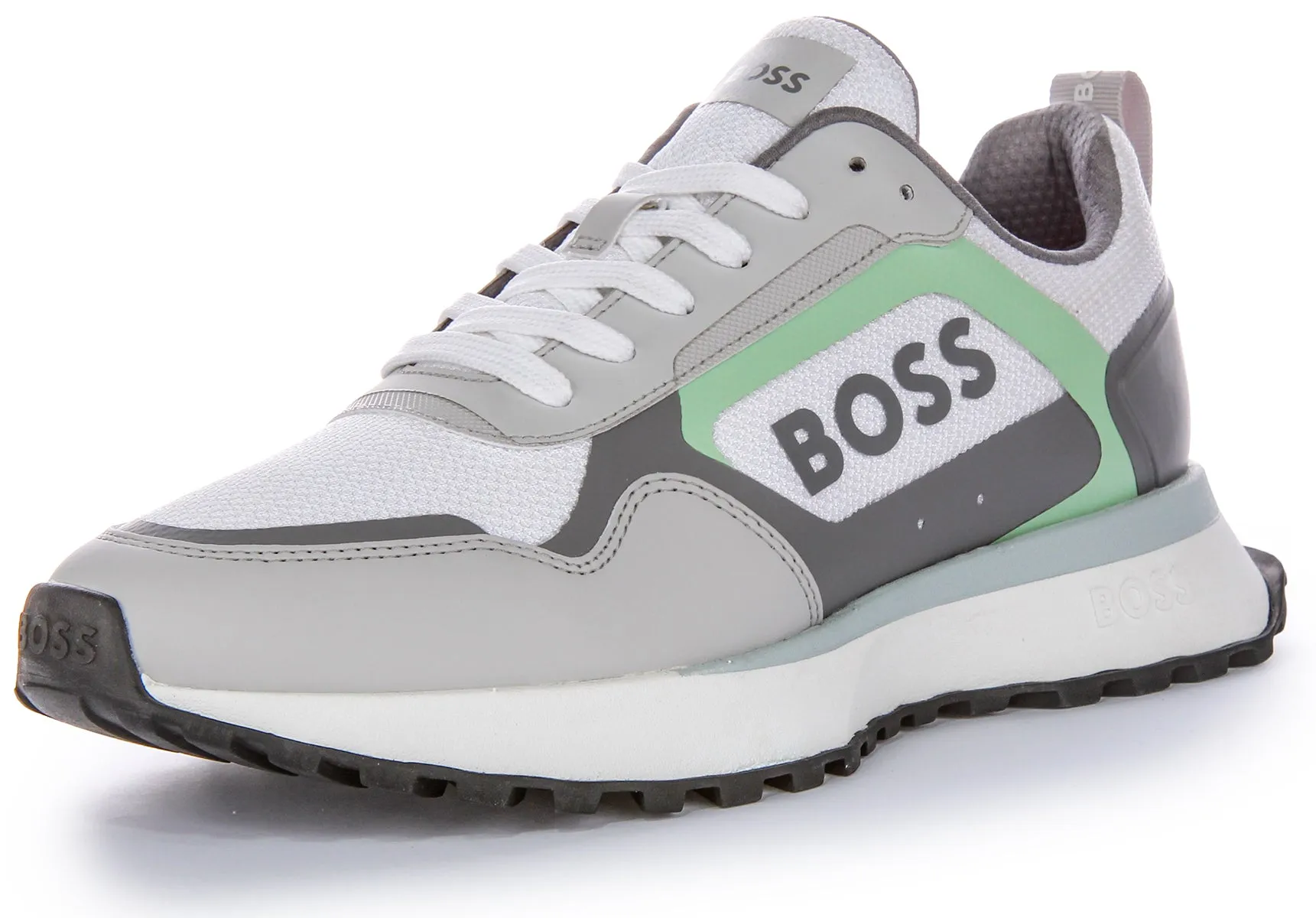 Boss Jonah Runner Merb In White Green For Men