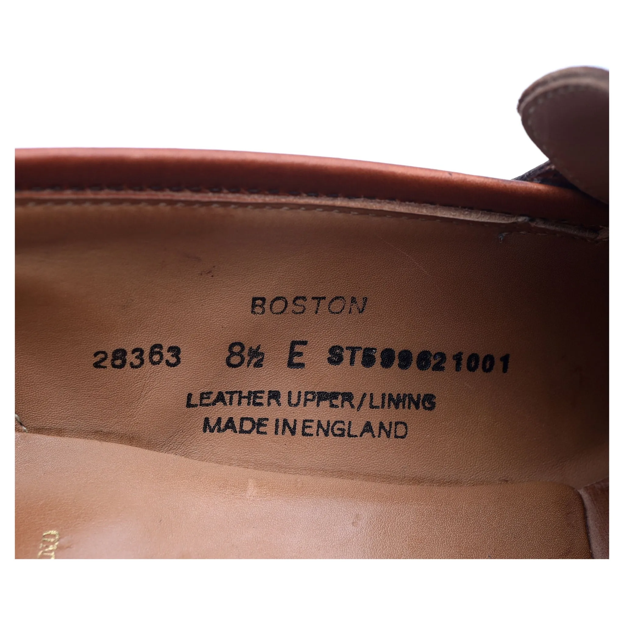 'Boston' Tan Brown Leather Loafers UK 8.5 E