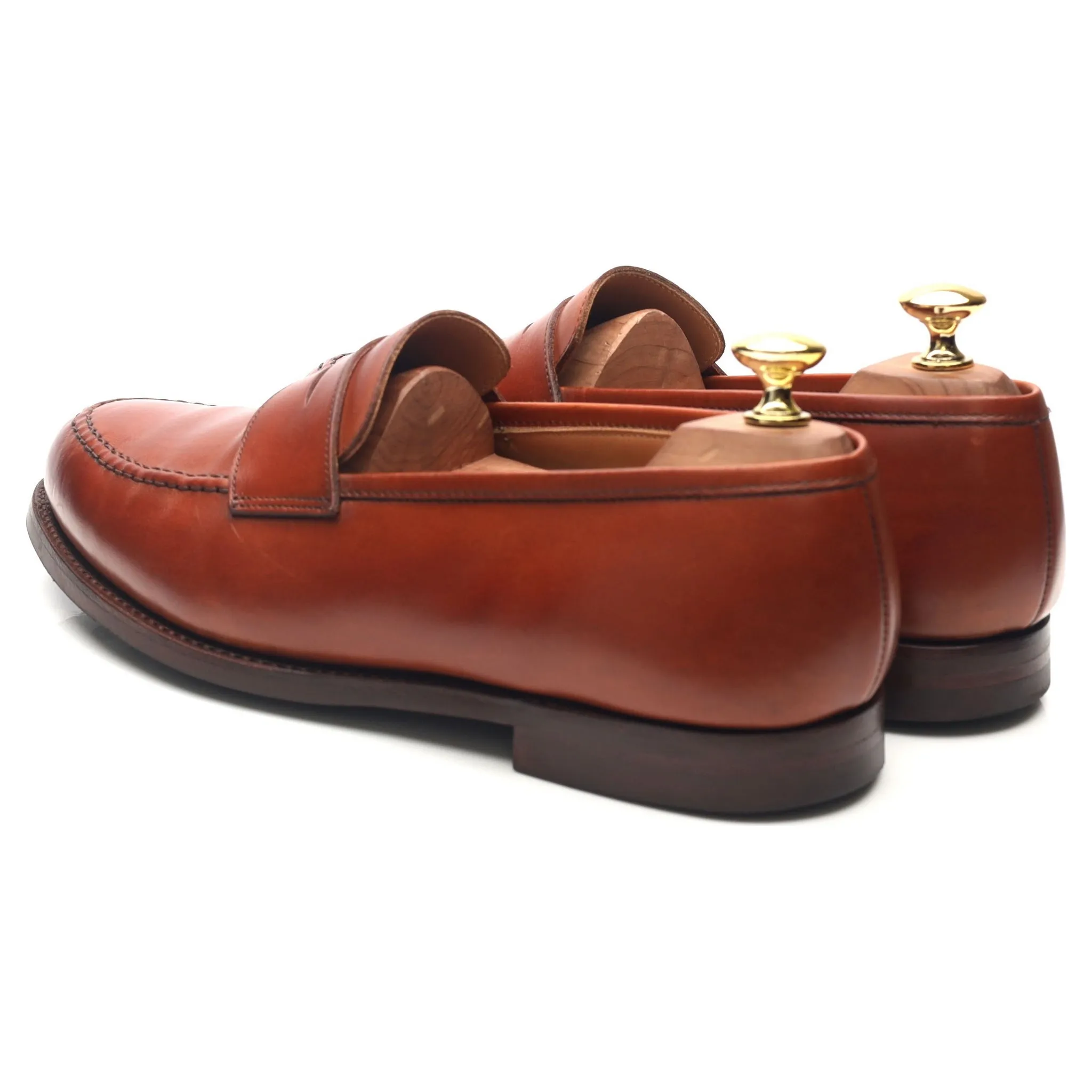 'Boston' Tan Brown Leather Loafers UK 8.5 E