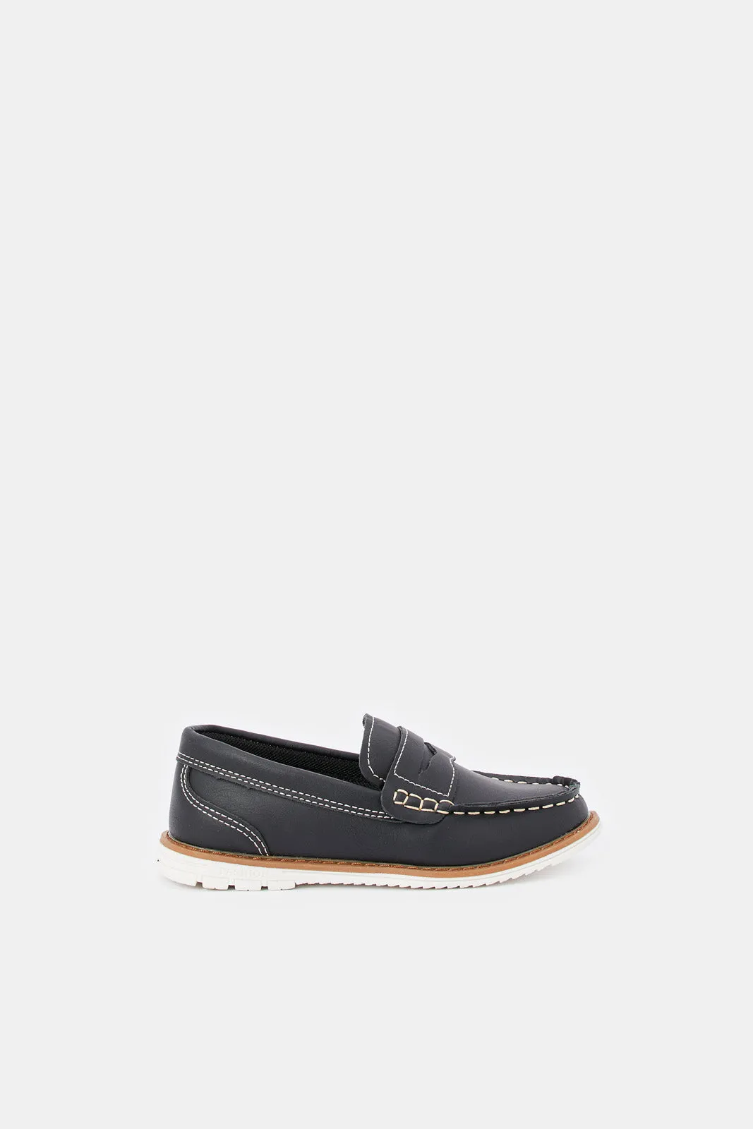 Boys Black Penny Loafer