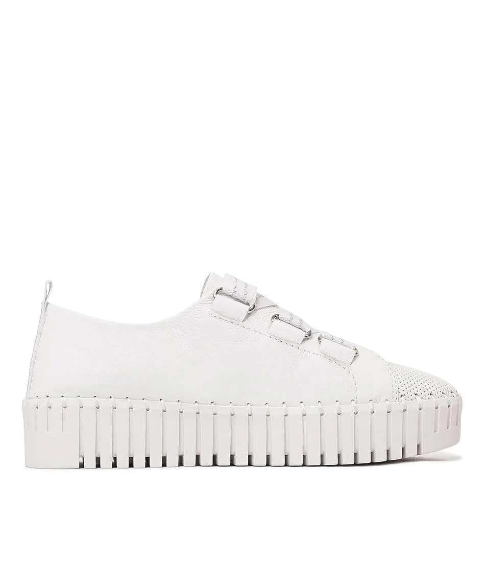 Brightery White/ White Silver Leather Sneakers