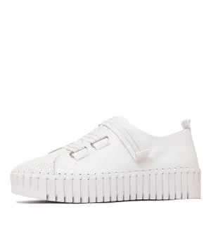 Brightery White/ White Silver Leather Sneakers