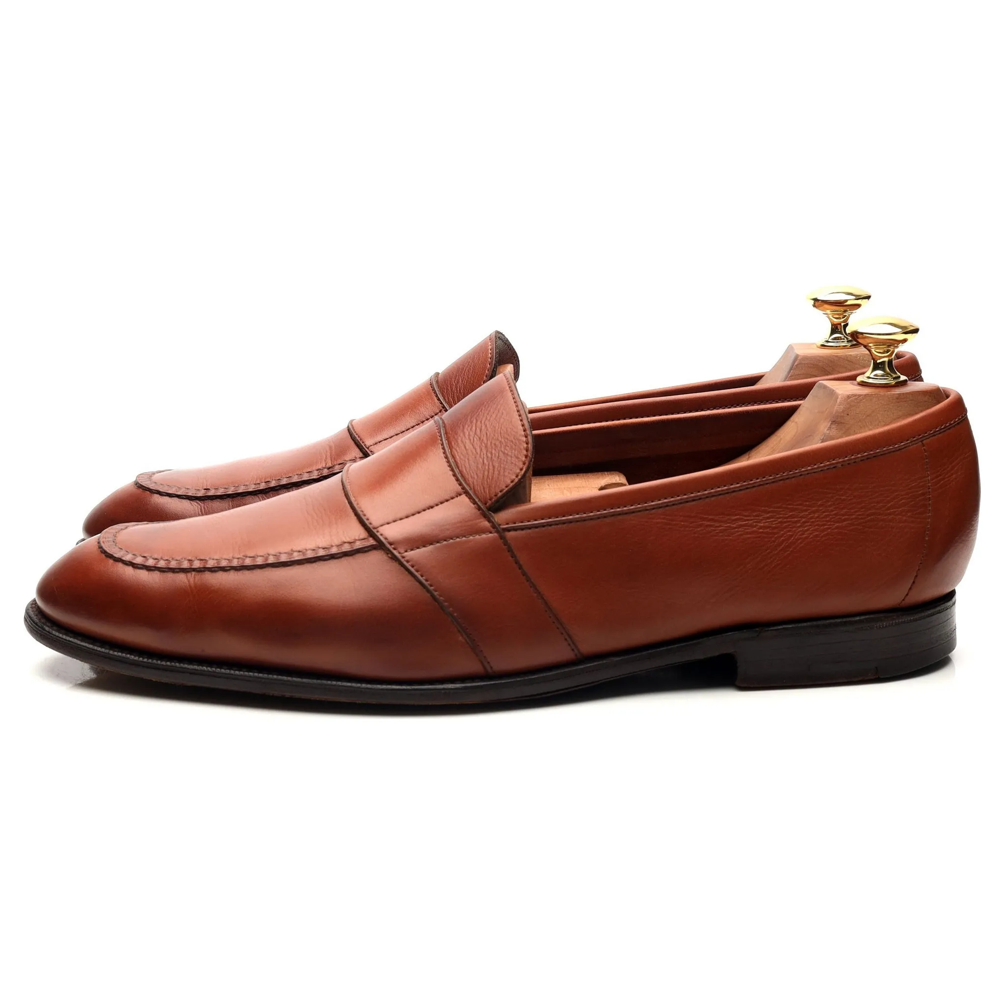 'Buckingham' Tan Brown Leather Loafers UK 9.5 E