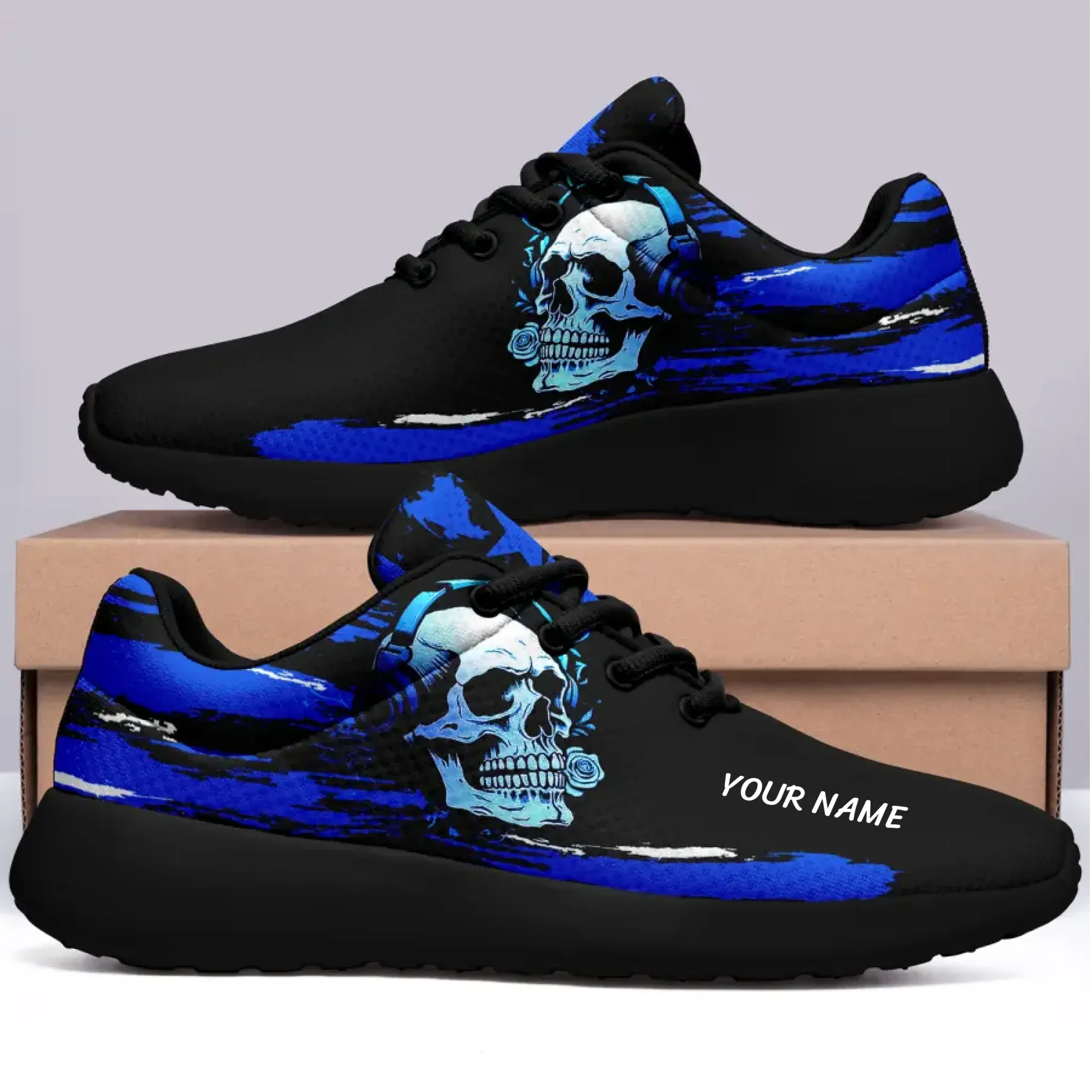 Buy One Get One Blue Color Personalized Skull Shoe Comfortable Shoe,
SN-23023-B