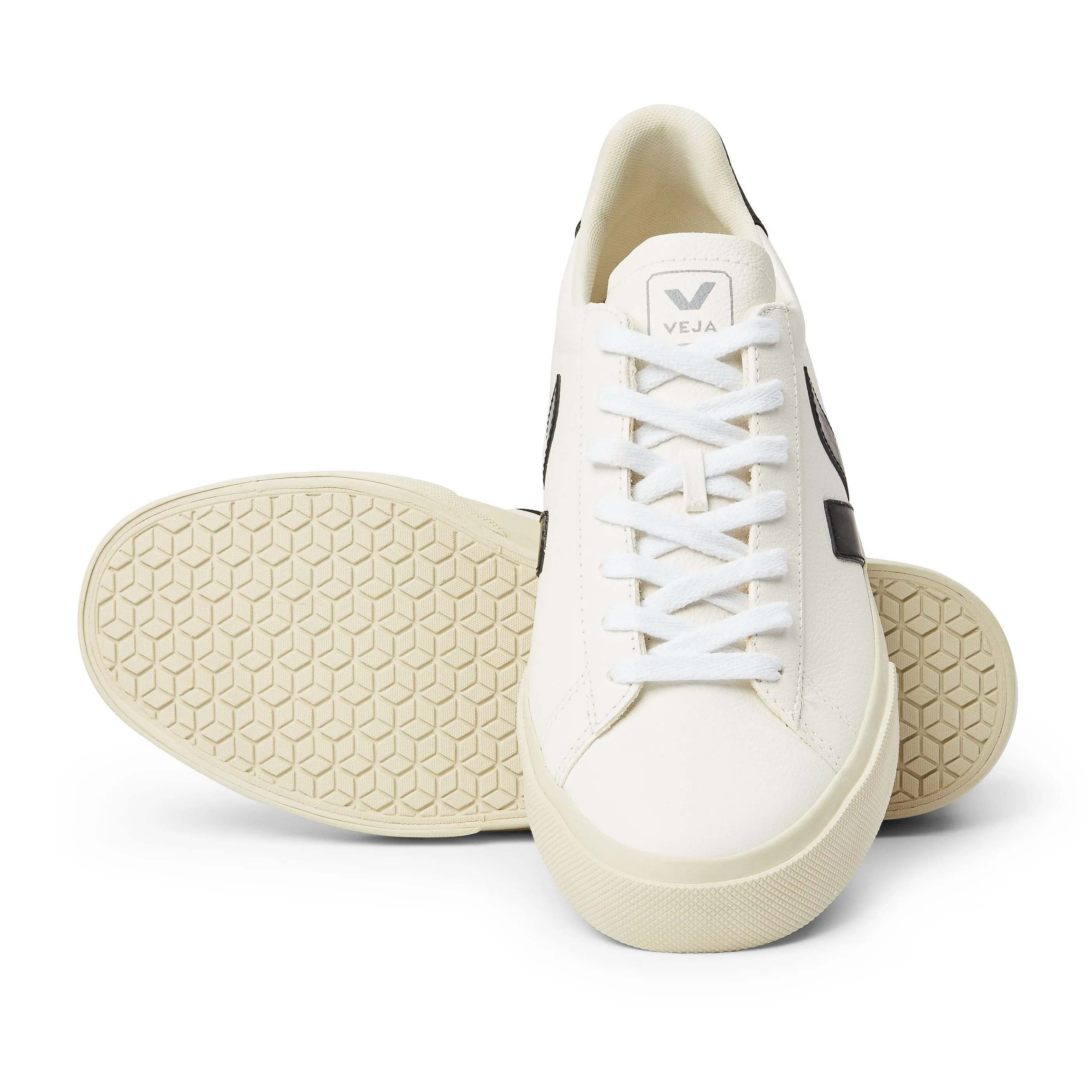 Campo Chromefree Leather Trainer - Extra White / Black