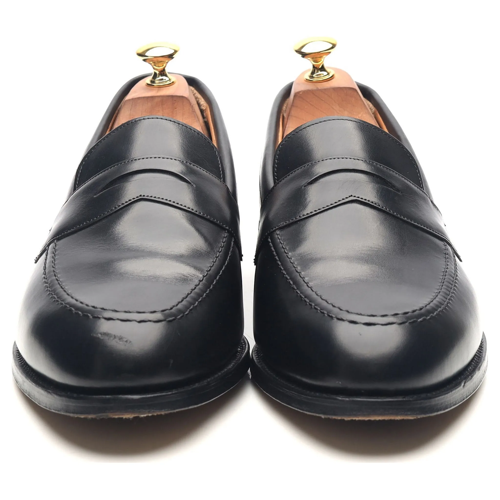 'Cannon' Black Leather Loafers UK 10 F