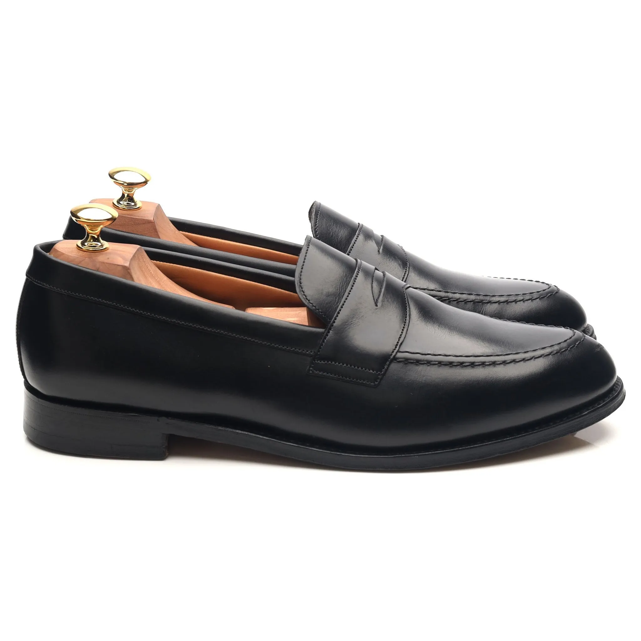 'Cannon' Black Leather Loafers UK 10 F