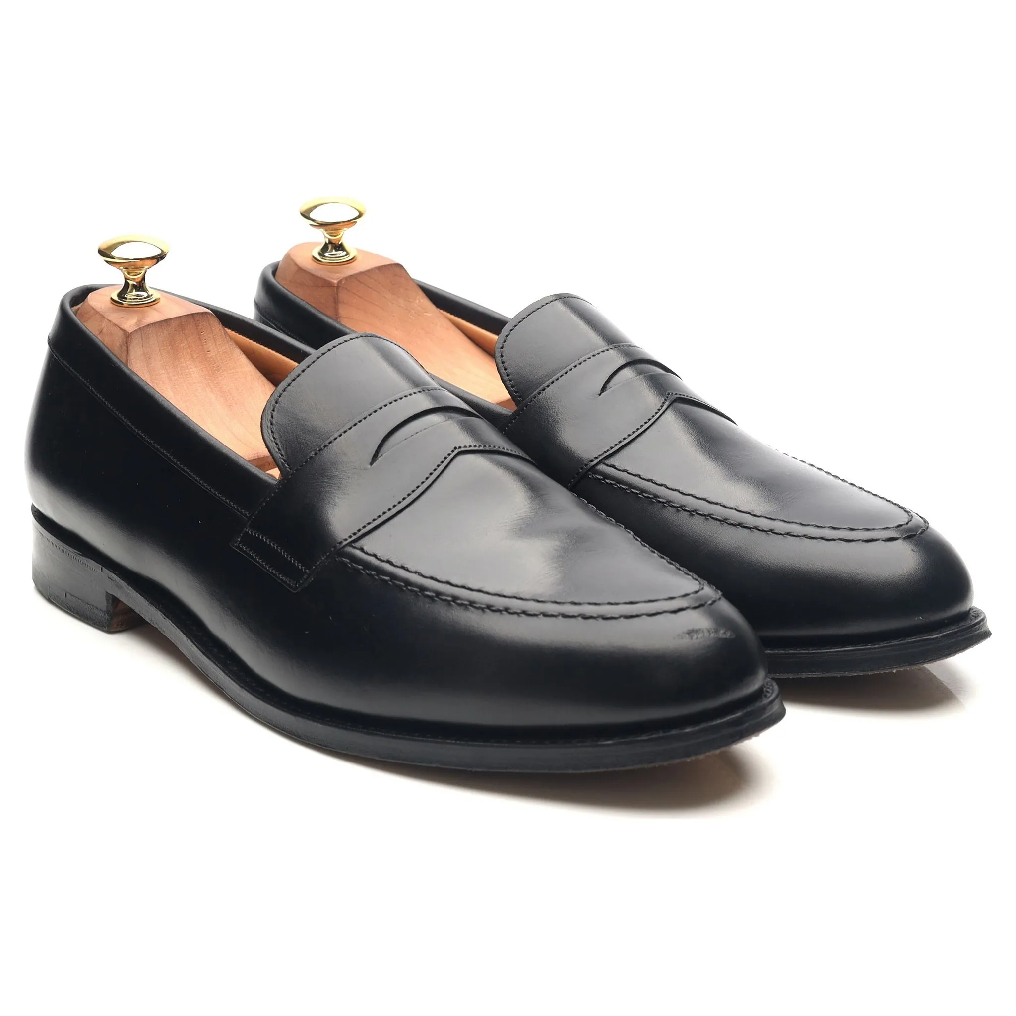 'Cannon' Black Leather Loafers UK 10 F