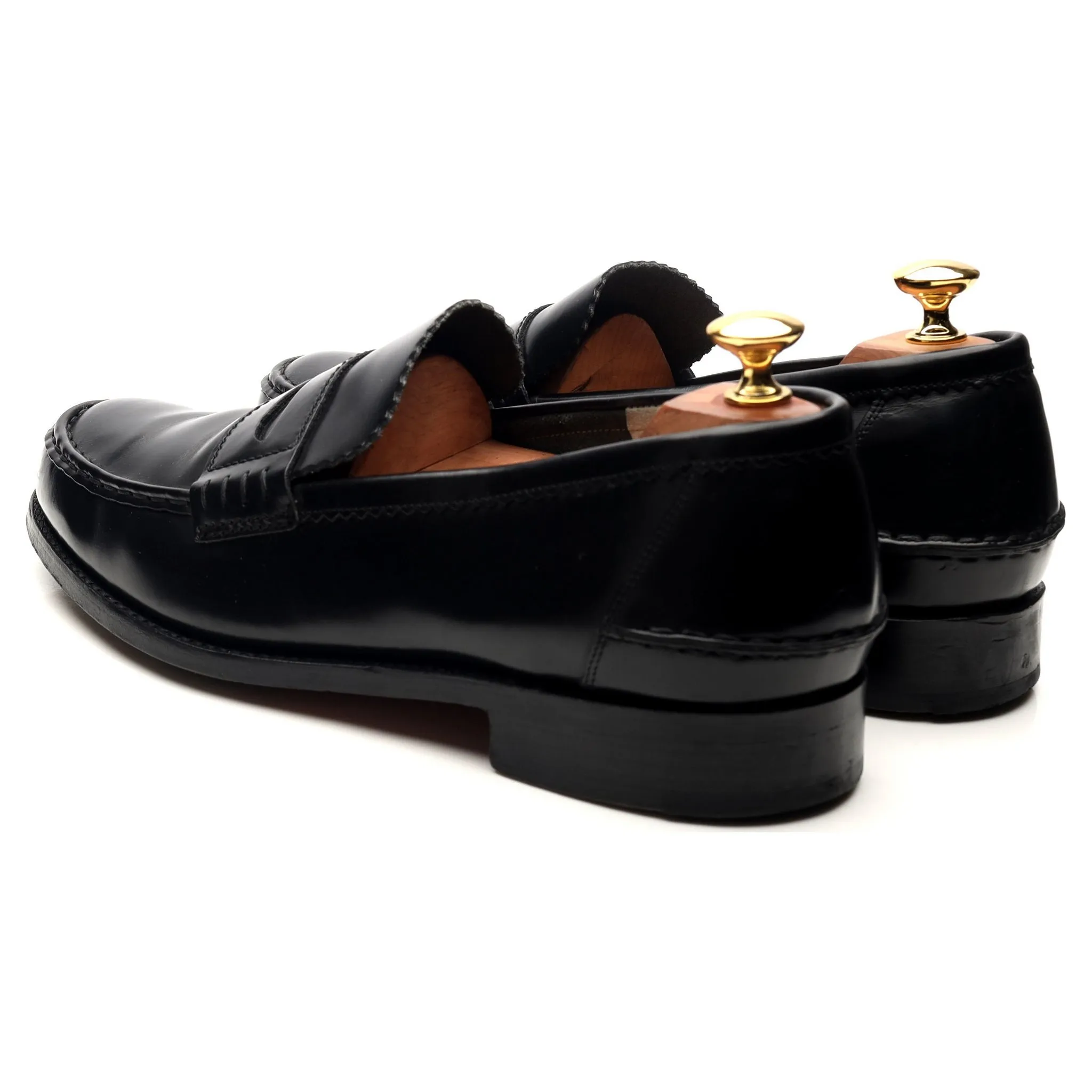 'Caruso' Black Leather Loafers UK 9.5 F