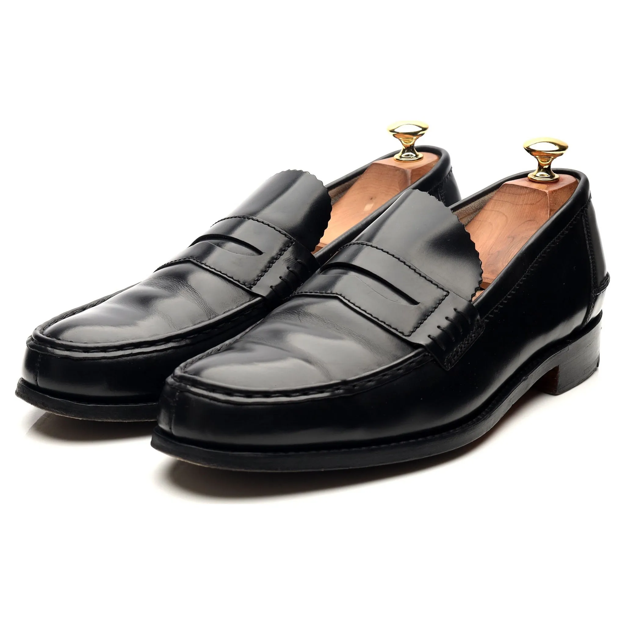 'Caruso' Black Leather Loafers UK 9.5 F