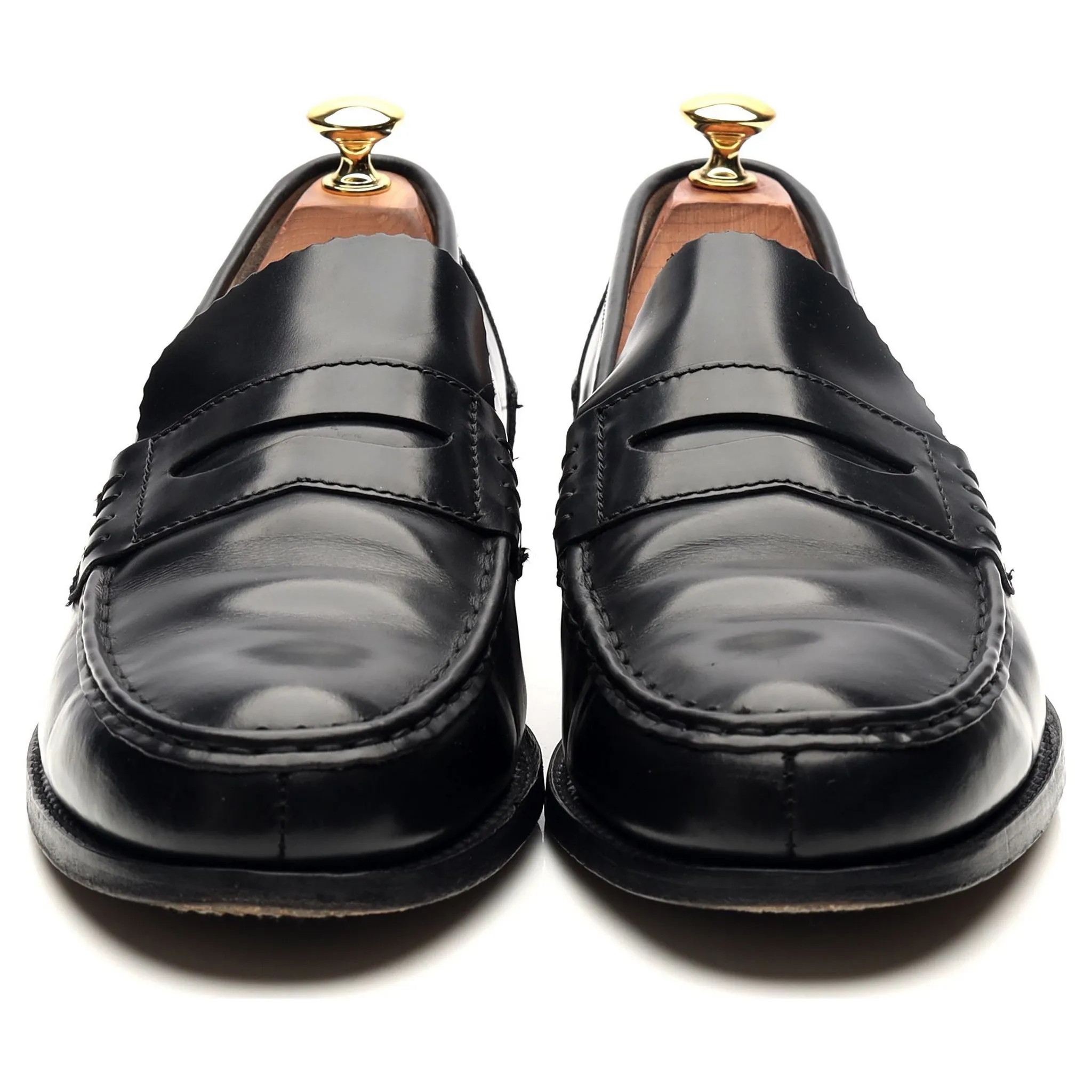 'Caruso' Black Leather Loafers UK 9.5 F