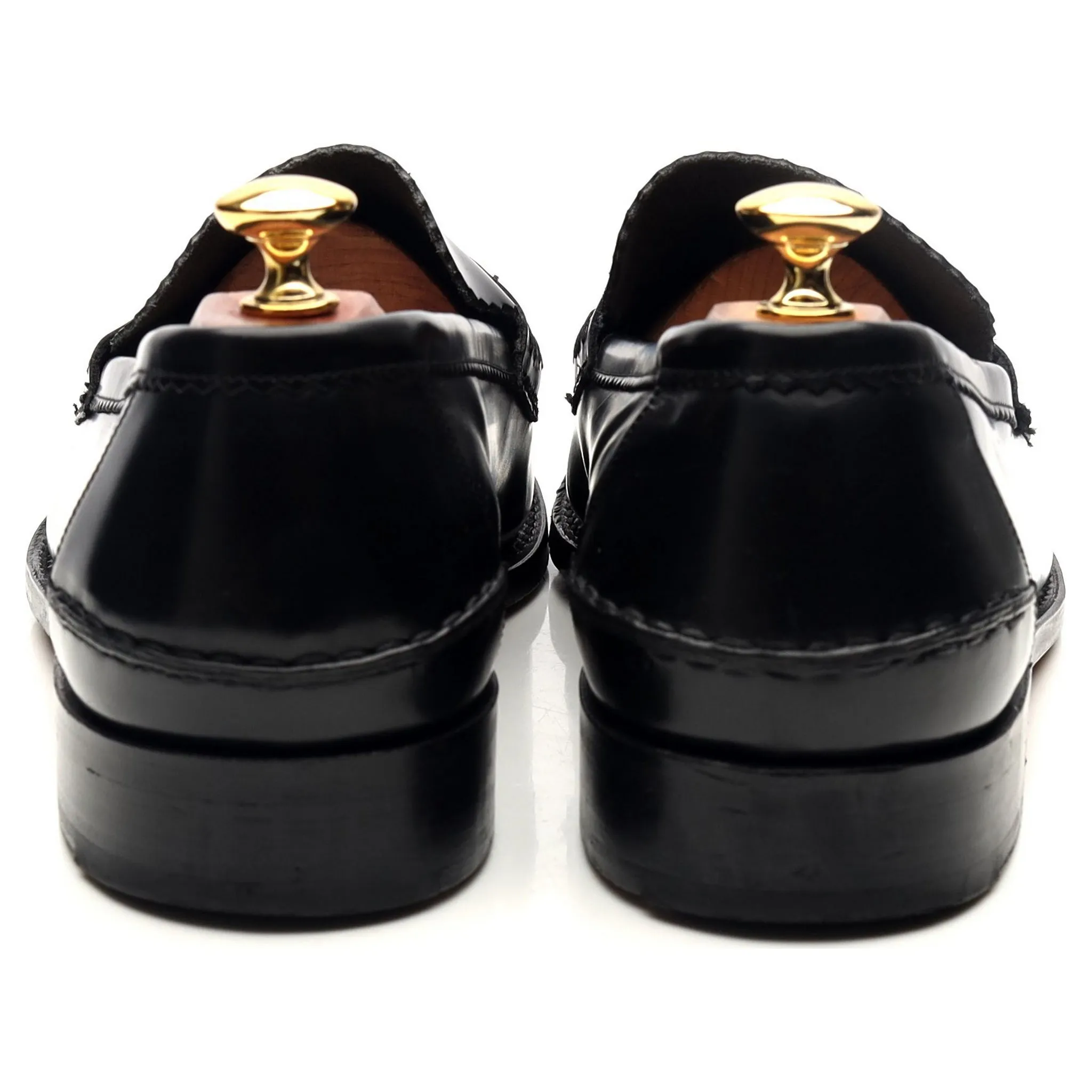 'Caruso' Black Leather Loafers UK 9.5 F