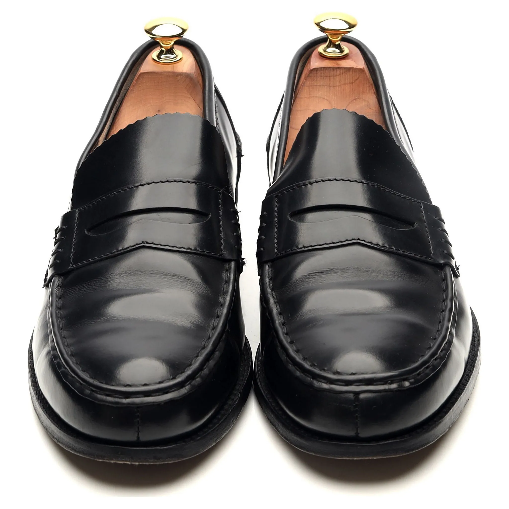 'Caruso' Black Leather Loafers UK 9.5 F