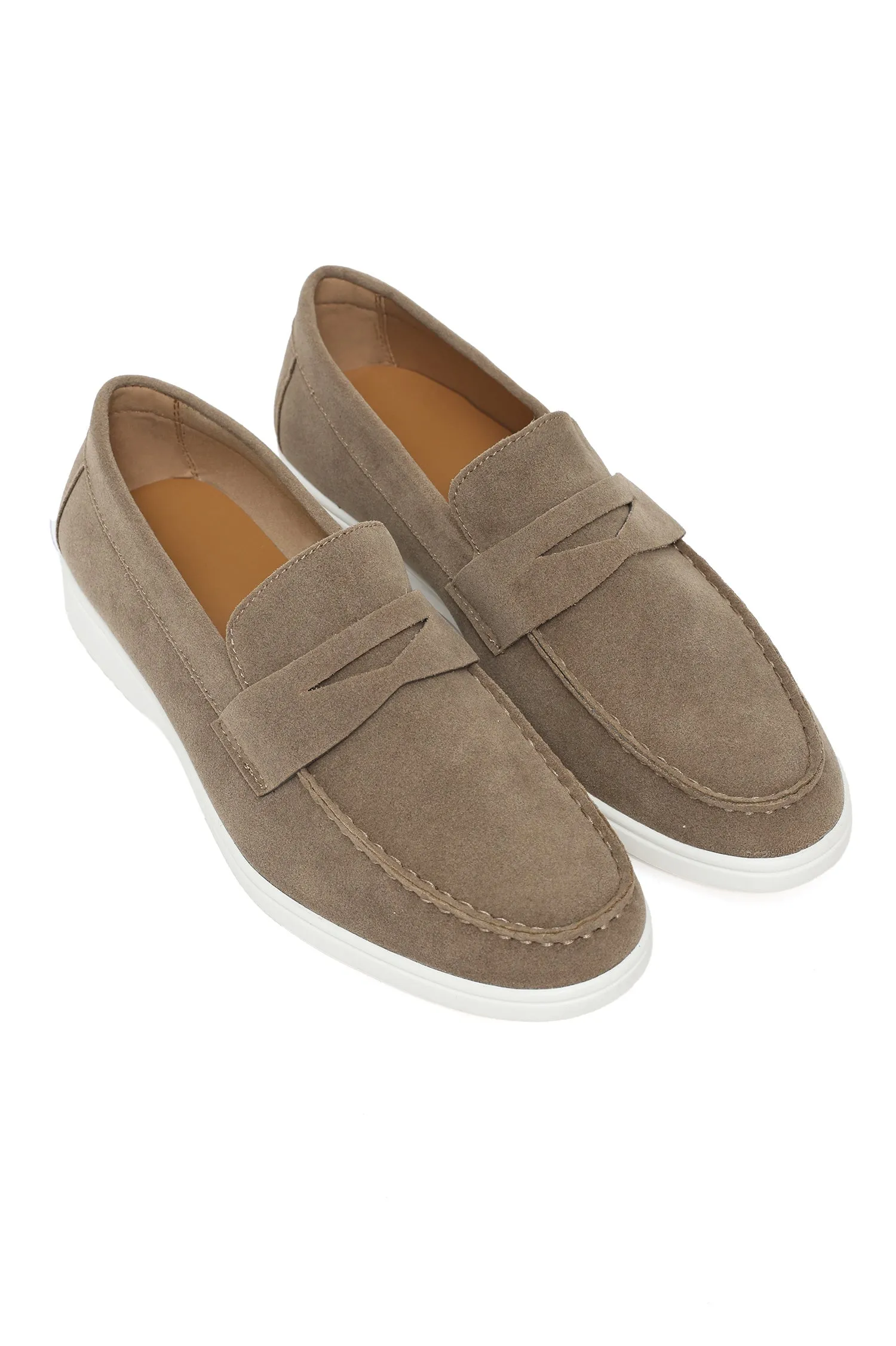 CLASSIC SUEDE PENNY LOAFERS-KHAKI