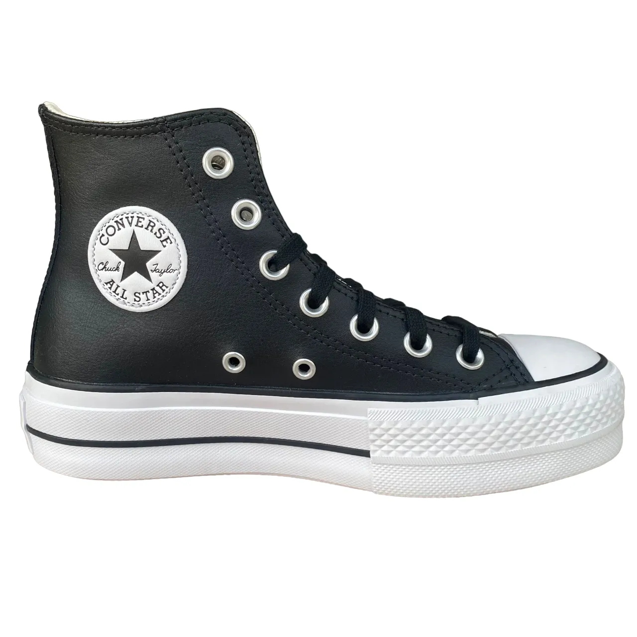 Converse sneakers alta in pelle con zeppa Chuck Taylor All Star 561675C nero